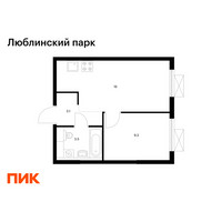 Планировка однокомнатной(квартира) площадью 31.9 квадратных метров в “ЖК Люблинский парк”