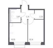 Планировка однокомнатной(квартира) площадью 31.05 квадратных метров в “ЖК Новое Внуково”