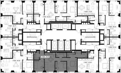 Планировка трехкомнатной(квартира) площадью 76.1 квадратных метров в ЖК “ЖК СЕТ”