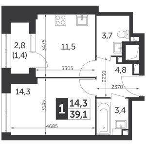 Планировка квартиры, ID 467005