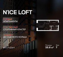 Планировка студии(апартаменты) площадью 25.8 квадратных метров в “ЖК N’ICE LOFT (Найс Лофт)”
