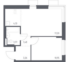 Планировка однокомнатной(квартира) площадью 40.79 квадратных метров в “ЖК Подольские кварталы”