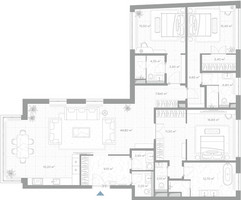 Планировка трехкомнатной(квартира) площадью 179.8 квадратных метров в “ЖК Николь”