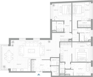 Планировка трехкомнатной(квартира) площадью 179.8 квадратных метров в ЖК “ЖК Николь”