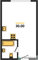 Планировка студии(квартира) площадью 30 квадратных метров в “ЖК Фестиваль парк-2”
