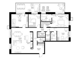 Планировка 4+ комнатной(квартира) площадью 153.81 квадратных метров в “Архитектурный проект Мыс”