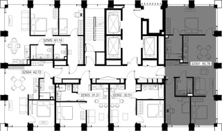 Планировка трехкомнатной(квартира) площадью 85.8 квадратных метров в “ЖК SET (Сет)”