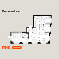 Планировка трехкомнатной(квартира) площадью 79.3 квадратных метров в “ЖК Онежский вал”