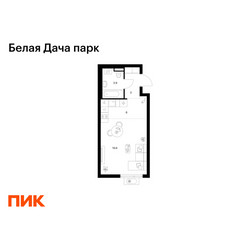 Планировка студии(квартира) площадью 29.5 квадратных метров в ЖК “ЖК Белая Дача парк”