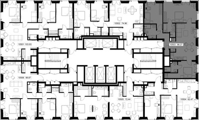 Планировка трехкомнатной(квартира) площадью 98.3 квадратных метров в ЖК “ЖК SET (Сет)”