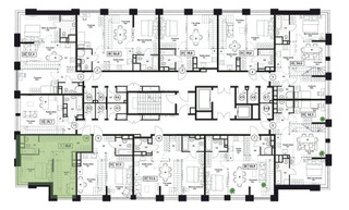 Планировка однокомнатной(квартира) площадью 38.8 квадратных метров в “ЖК Пушкино Град”