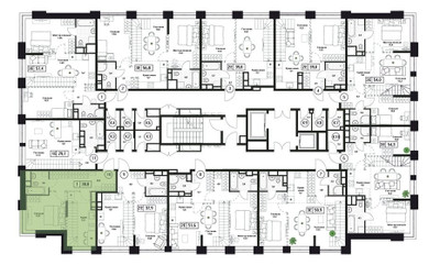 Планировка однокомнатной(квартира) площадью 38.8 квадратных метров в ЖК “ЖК Пушкино Град”