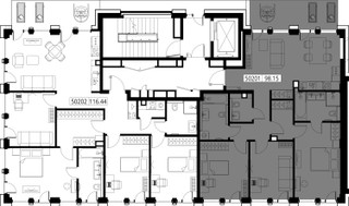 Планировка трехкомнатной(квартира) площадью 98.2 квадратных метров в “ЖК SET (Сет)”