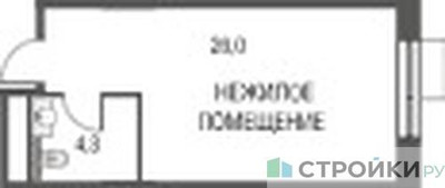 Планировка студии(квартира) площадью 30.3 квадратных метров в ЖК “ЖК Резиденции Архитекторов”