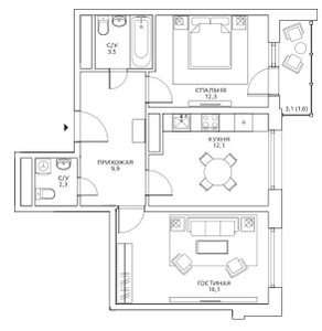 Планировка квартиры, ID 122809
