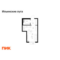 Планировка студии(квартира) площадью 24.6 квадратных метров в “ЖК Ильинские луга”
