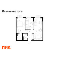 Планировка двухкомнатной(квартира) площадью 59.48 квадратных метров в “ЖК Ильинские луга”