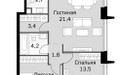 Планировка трехкомнатной(квартира) площадью 72.3 квадратных метров в ЖК “ЖК Amber City (Амбер Сити)”