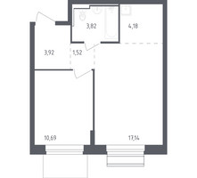 Планировка однокомнатной(квартира) площадью 41.27 квадратных метров в “ЖК Рублевский Квартал”