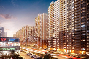 Вид ночного ЖК Квартал Новые Котельники