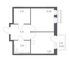Планировка однокомнатной(квартира) площадью 36.15 квадратных метров в “ЖК Рублевский Квартал”