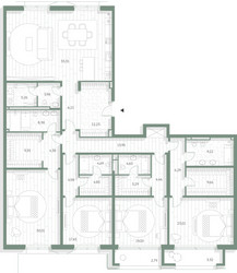 Планировка 4+ комнатной(квартира) площадью 268.23 квадратных метров в ЖК “Фамильный дом Люче”