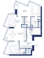 Планировка двухкомнатной(квартира) площадью 73.6 квадратных метров в “ЖК HideOUT (ХайдАут)”
