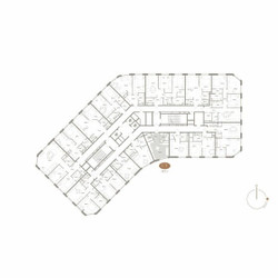 Планировка однокомнатной(апартаменты) площадью 35.73 квадратных метров в ЖК “ЖК D'ORO MILLE (Доро Милле)”
