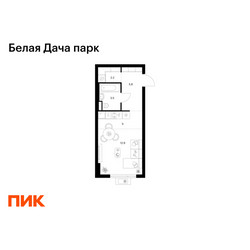 Планировка студии(квартира) площадью 29.4 квадратных метров в ЖК “ЖК Белая Дача парк”