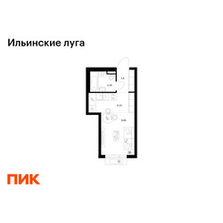 Планировка студии(квартира) площадью 22.51 квадратных метров в ЖК “ЖК Ильинские луга”