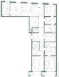 Планировка трехкомнатной(квартира) площадью 225.06 квадратных метров в ЖК “Фамильный дом Люче”