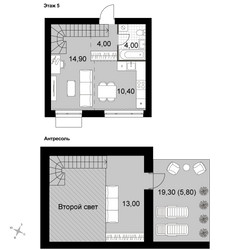 Планировка двухкомнатной(квартира) площадью 52.1 квадратных метров в ЖК “Апрелевка Клаб”