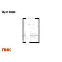 Планировка студии(квартира) площадью 26.3 квадратных метров в “ЖК Яуза Парк (Мытищи)”