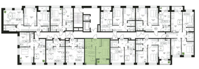 Планировка однокомнатной(квартира) площадью 37.9 квадратных метров в ЖК “ЖК Пушкино Град”