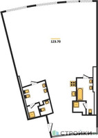 Планировка двухкомнатной(квартира) площадью 123.7 квадратных метров в “ЖК Звезды Арбата”