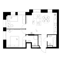 Планировка двухкомнатной(квартира) площадью 59.9 квадратных метров в “ЖК Онежский вал”