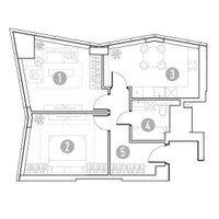 Планировка двухкомнатной(квартира) площадью 54.72 квадратных метров в “УНО Горбунова”