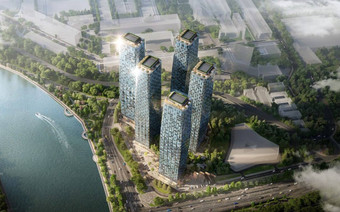 Вид на  ЖК "River Park Towers Кутузовский" сверху