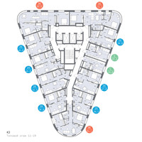 Планировка 4+ комнатной(квартира) площадью 82.8 квадратных метров в “ЖК Родина Переделкино”