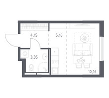 Планировка студии(квартира) площадью 22.82 квадратных метров в “ЖК Мытищи Парк”