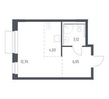 Планировка студии(квартира) площадью 25.9 квадратных метров в “ЖК Новое Внуково”