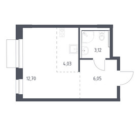 Планировка студии(квартира) площадью 25.9 квадратных метров в ЖК “ЖК Новое Внуково”
