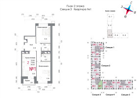 Планировка двухкомнатной(квартира) площадью 85.3 квадратных метров в “ЖК Art (АРТ)”