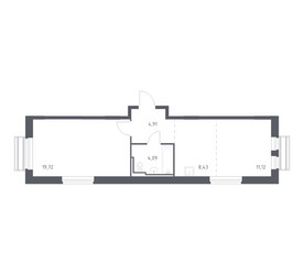 Планировка однокомнатной(квартира) площадью 47.5 квадратных метров в ЖК “ЖК Рублевский Квартал”