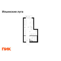 Планировка студии(квартира) площадью 24.5 квадратных метров в “ЖК Ильинские луга”