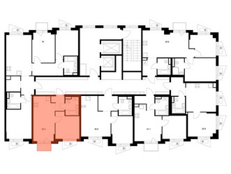 Планировка однокомнатной(квартира) площадью 32.3 квадратных метров в ЖК “ЖК Онежский вал”