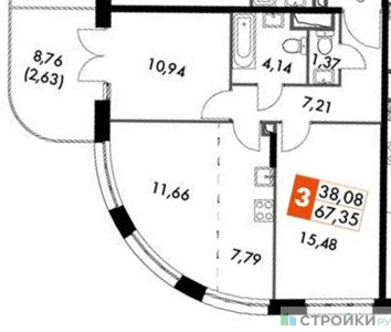 Планировка квартиры, ID 266430