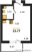 Планировка студии(квартира) площадью 23.77 квадратных метров в “ЖК Химки Тайм”
