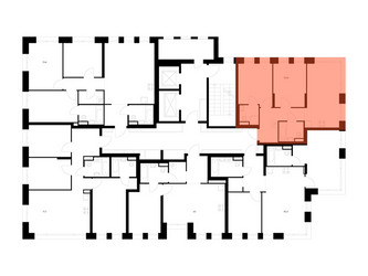 Планировка двухкомнатной(квартира) площадью 50.8 квадратных метров в ЖК “ЖК Строгино 360”