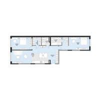 Планировка двухкомнатной(квартира) площадью 118.7 квадратных метров в “Клубный квартал Садовническая 69”